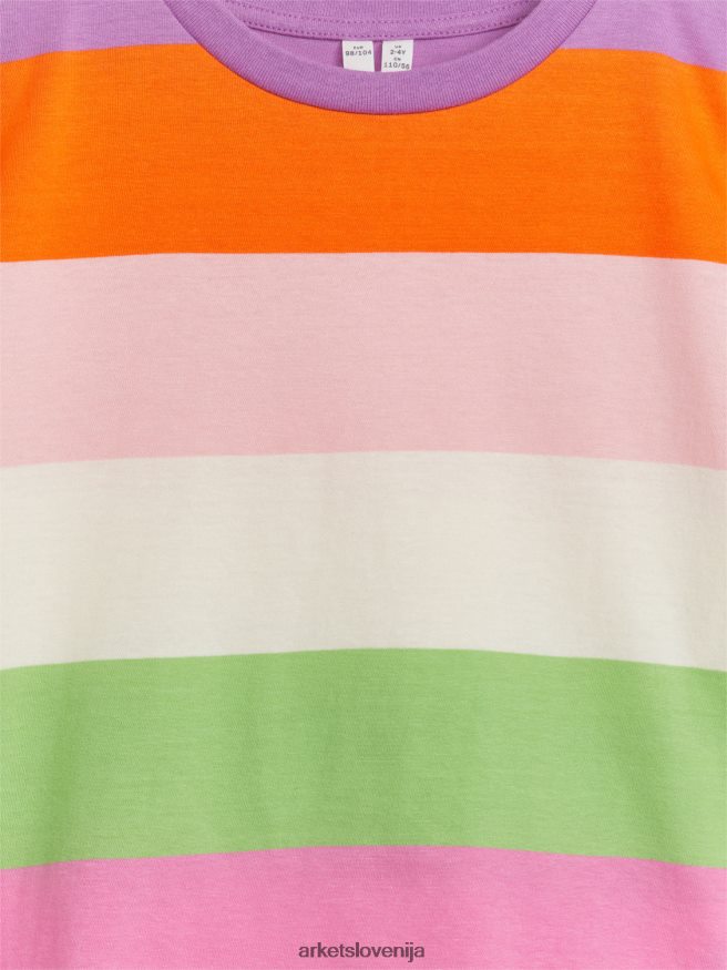 oblačila sl ARKET otroci prevelika majica s kratkimi rokavi več/črtasti 6X02XV1451