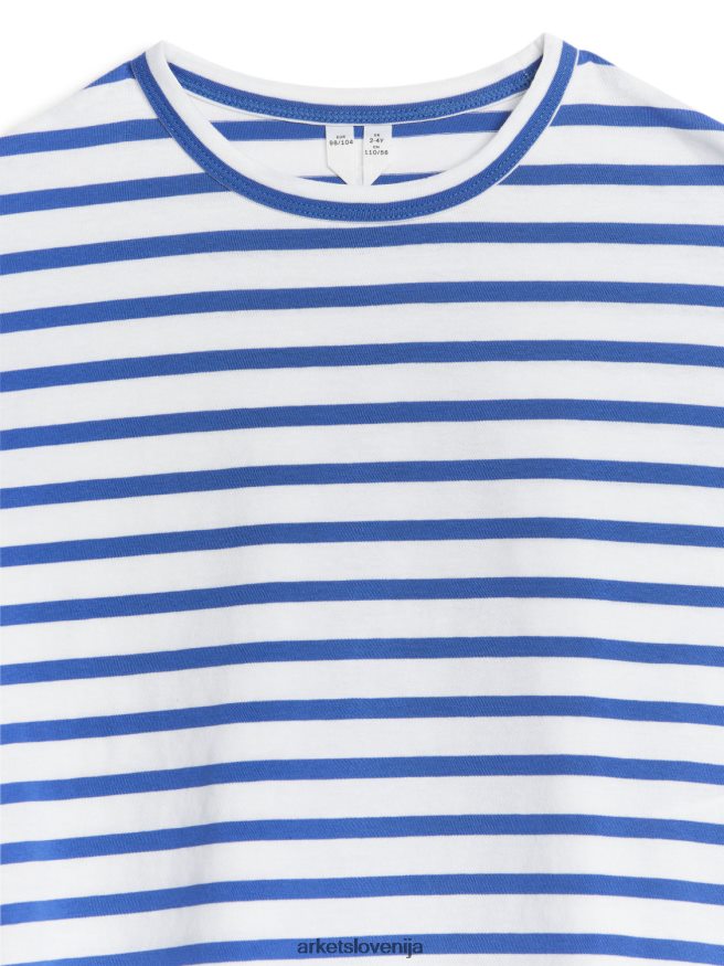 oblačila sl ARKET otroci prevelika majica z dolgimi rokavi bela/svetlo modra 6X02XV1513