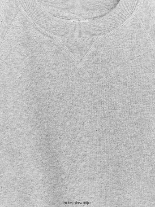oblačila sl ARKET otroci pulover iz francoskega frotirja sivi melanž 6X02XV1522