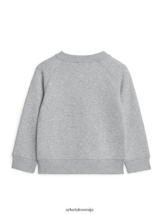oblačila sl ARKET otroci pulover z okroglim izrezom sivi melanž 6X02XV1529