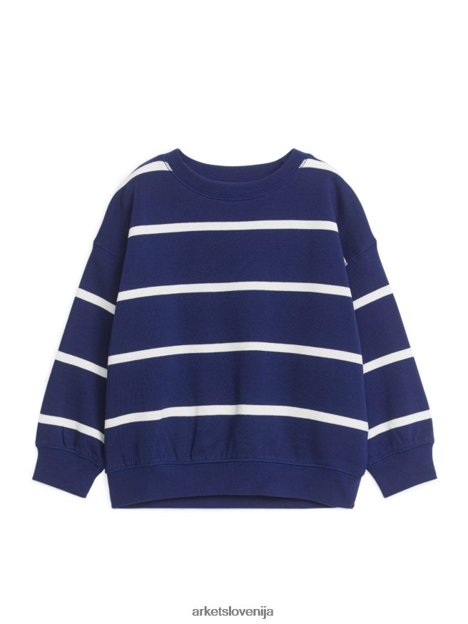 oblačila sl ARKET otroci sproščen pulover temno modra/umazano bela 6X02XV1516
