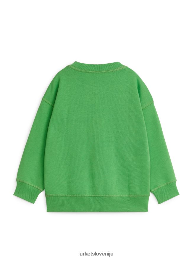 oblačila sl ARKET otroci sproščen pulover zeleni/roboti 6X02XV1487