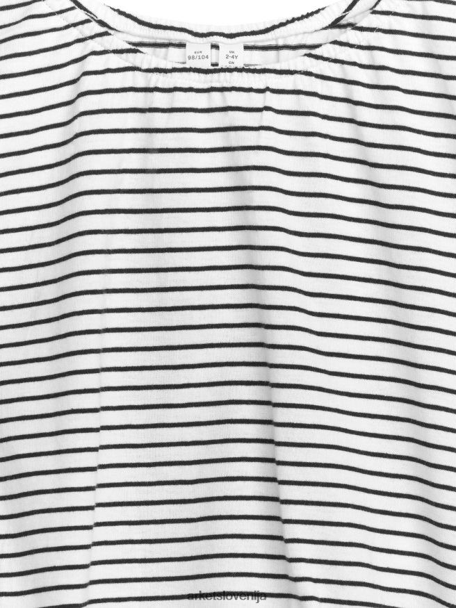 oblačila sl ARKET otroci voluminozen nabran zgornji del iz džersija črna/črtasta 6X02XV1471