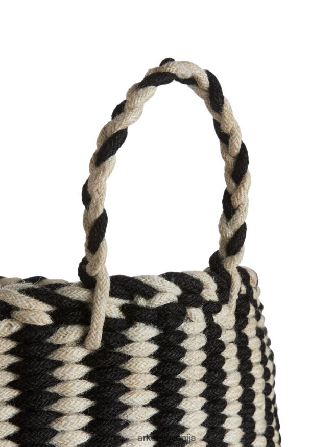 pripomočki za dom sl ARKET uniseks košara za shranjevanje 41 cm bež/črna 6X02XV1355