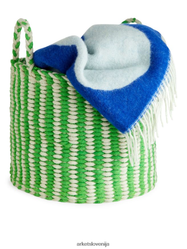 pripomočki za dom sl ARKET uniseks košara za shranjevanje 41 cm zelena/umazano bela 6X02XV1353