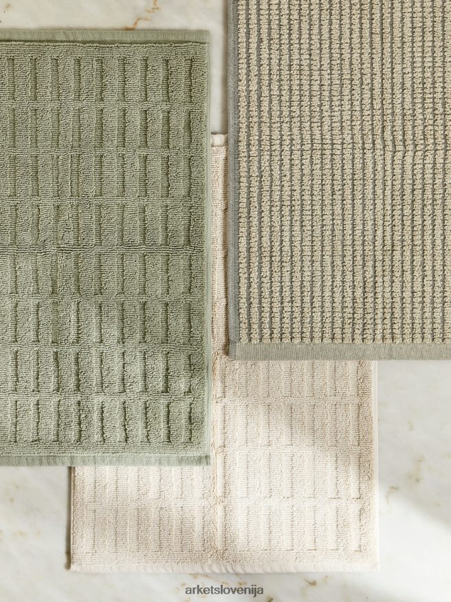 pripomočki za dom sl ARKET uniseks bombažna kopalniška preproga bež/siva 6X02XV1345