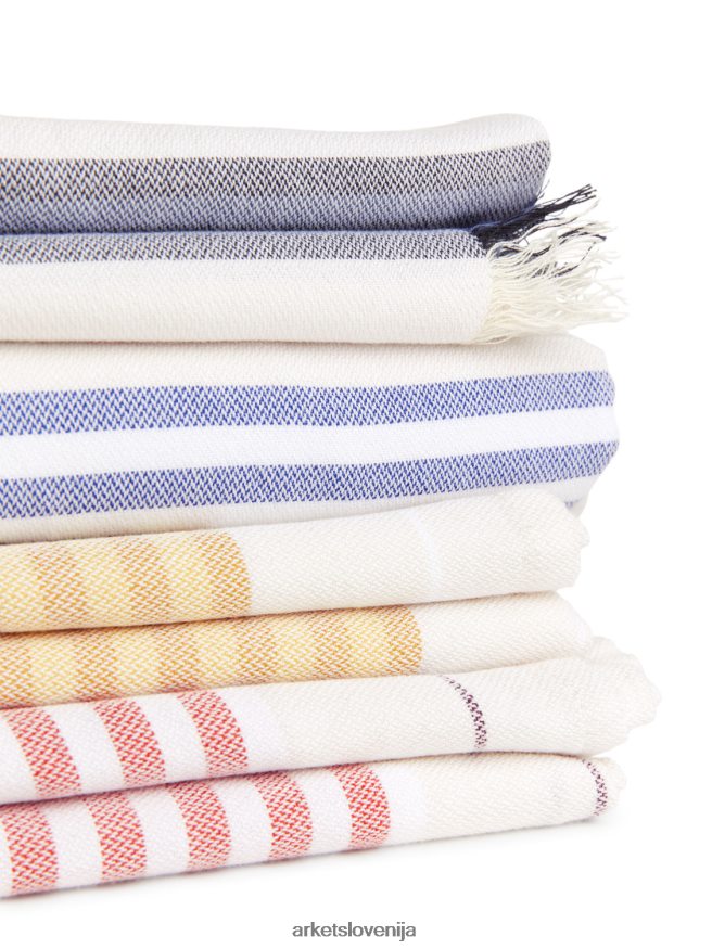 pripomočki za dom sl ARKET uniseks bombažna odeja za plažo bela/rdeča 6X02XV1358