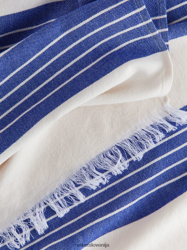 pripomočki za dom sl ARKET uniseks bombažna odeja za plažo modra/bela 6X02XV631