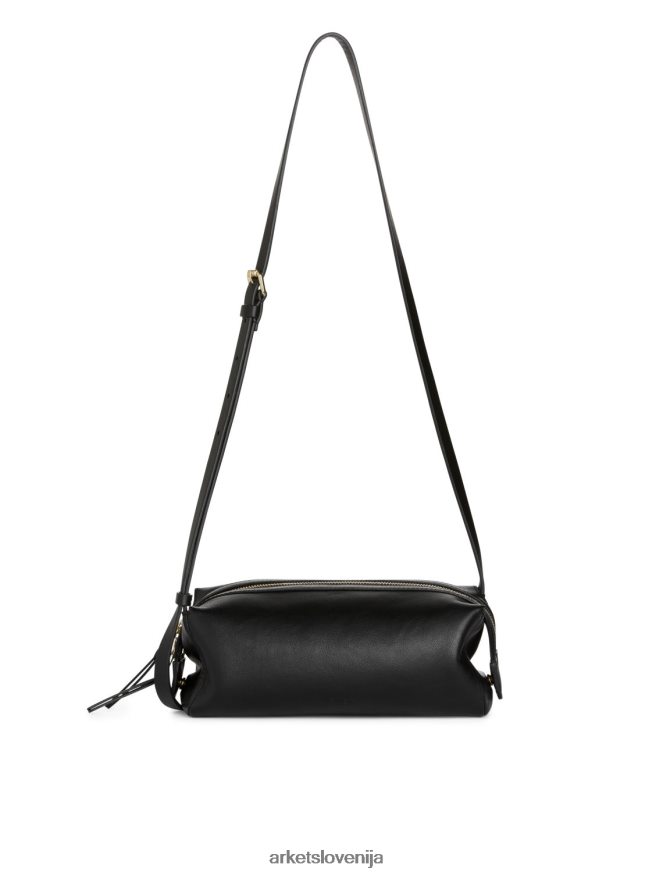 vrečke sl ARKET uniseks škatlasta usnjena torbica čez ramo Črna 6X02XV744