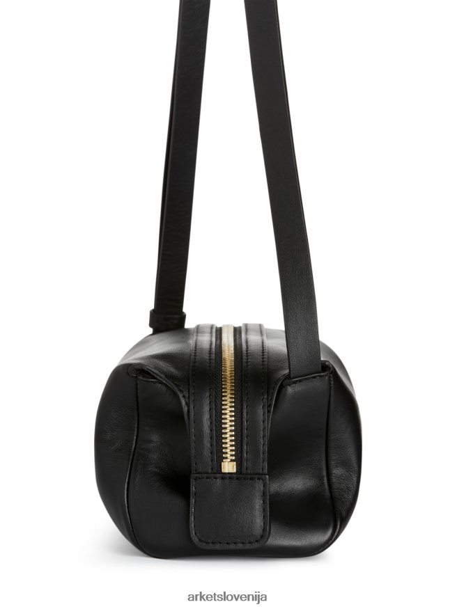 vrečke sl ARKET uniseks škatlasta usnjena torbica čez ramo Črna 6X02XV744