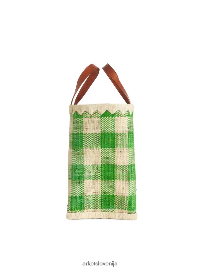 vrečke sl ARKET uniseks majhna torbica iz rafije sveta obrti zelena/bež 6X02XV752