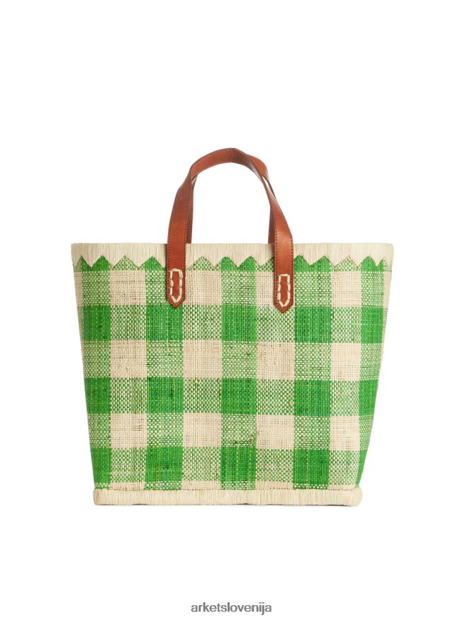 vrečke sl ARKET uniseks majhna torbica iz rafije sveta obrti zelena/bež 6X02XV752