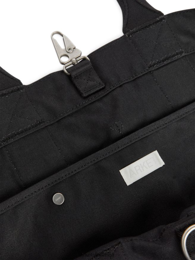 vrečke sl ARKET uniseks platnena torba z več žepi Črna 6X02XV749