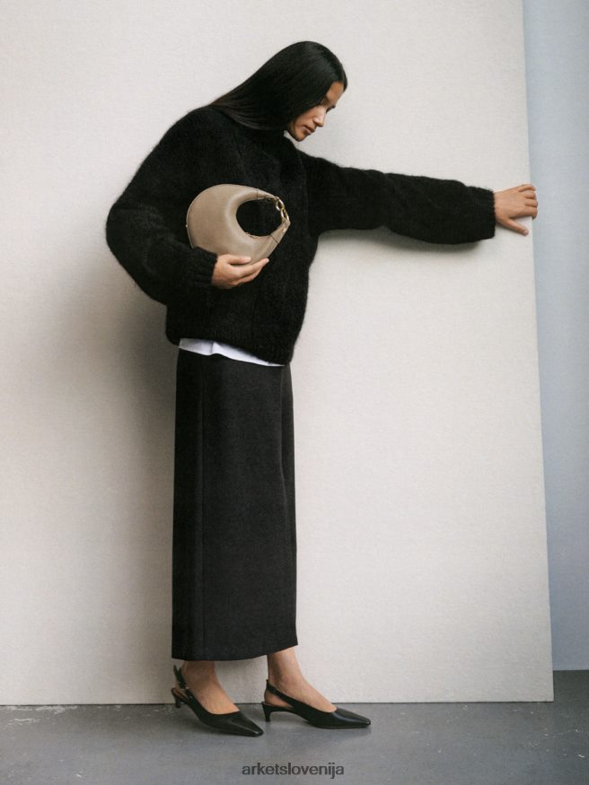 vrečke sl ARKET uniseks polmesečna usnjena torba bež 6X02XV758