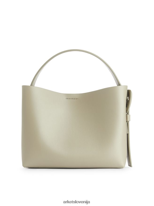 vrečke sl ARKET uniseks usnjena torbica za čez ramo svetlo kaki zelena 6X02XV743