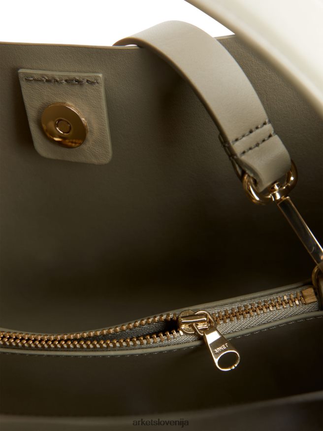 vrečke sl ARKET uniseks usnjena torbica za čez ramo svetlo kaki zelena 6X02XV743