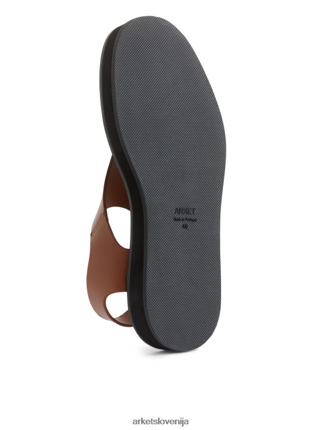 obutev sl ARKET ženske debeli usnjeni sandali rjav 6X02XV704