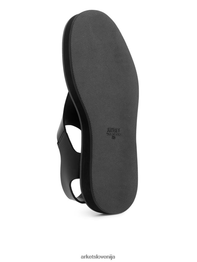 obutev sl ARKET ženske debeli usnjeni sandali Črna 6X02XV705