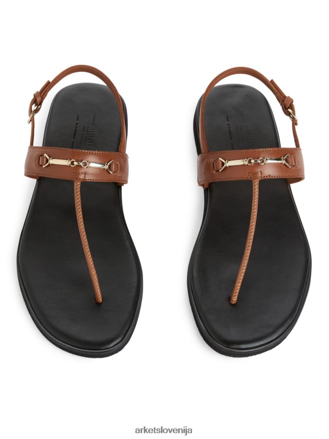 obutev sl ARKET ženske usnjene tangice rjav 6X02XV706