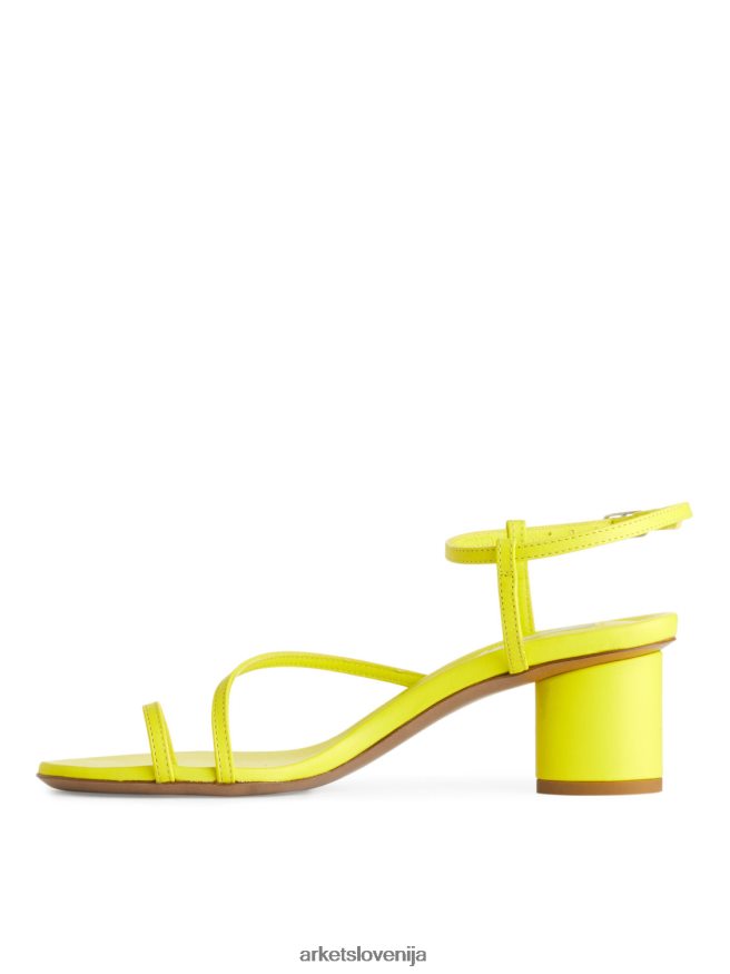 obutev sl ARKET ženske usnjeni sandali s peto neon rumena 6X02XV695