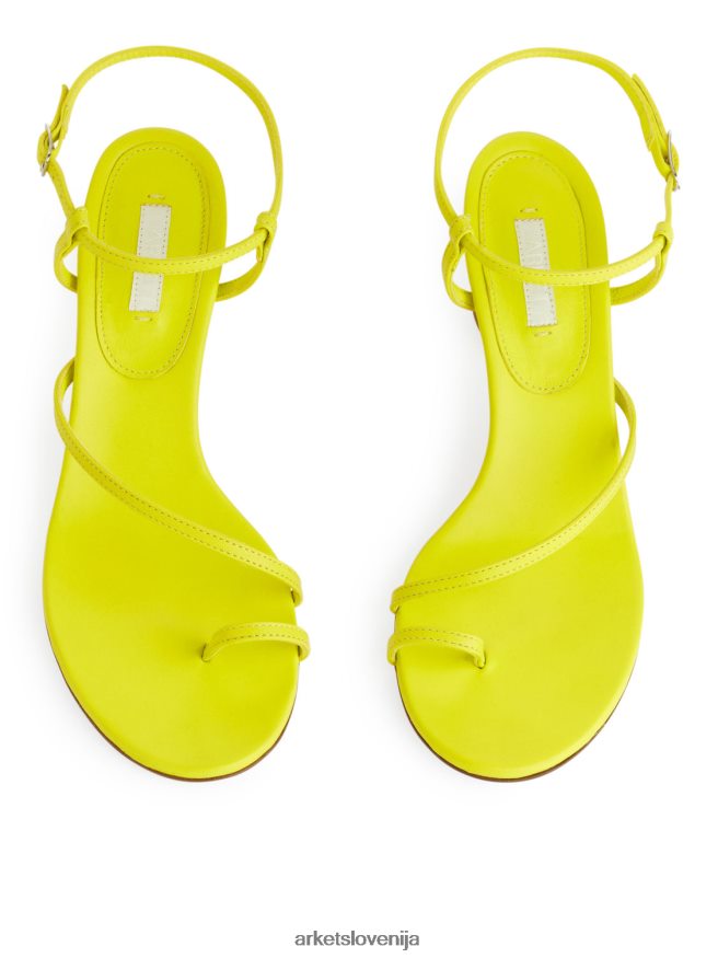 obutev sl ARKET ženske usnjeni sandali s peto neon rumena 6X02XV695