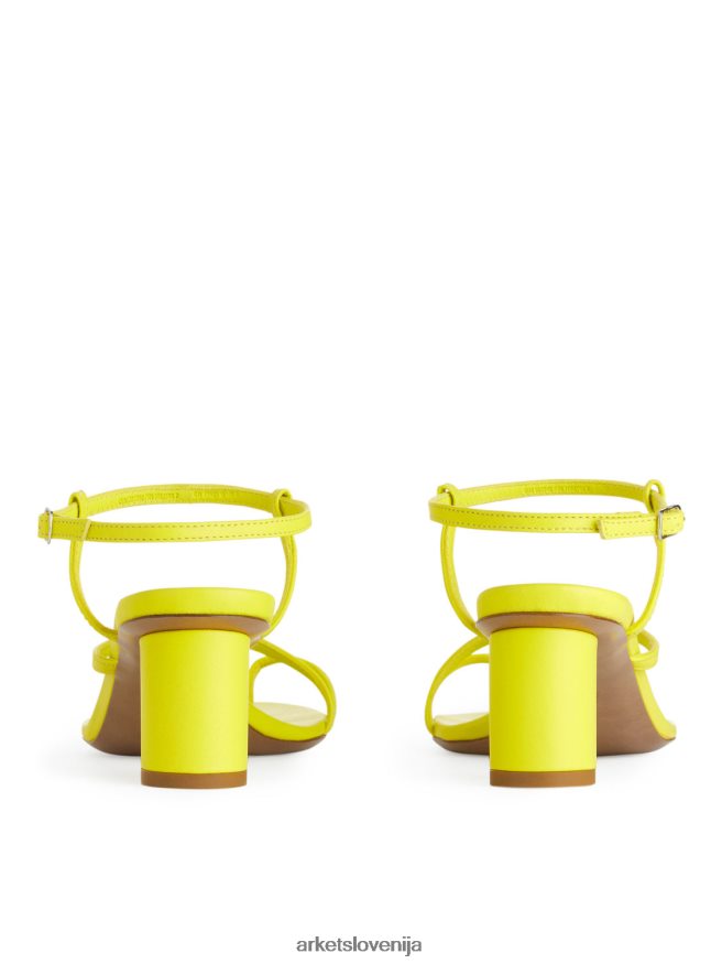 obutev sl ARKET ženske usnjeni sandali s peto neon rumena 6X02XV695