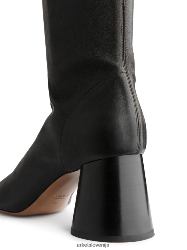 obutev sl ARKET ženske čevlji iz raztegljivega usnja Črna 6X02XV701