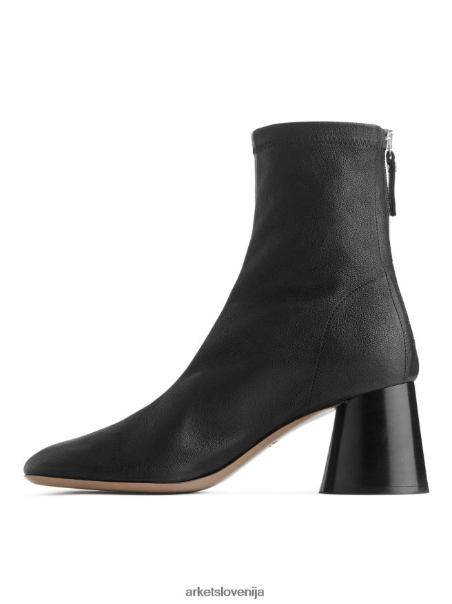 obutev sl ARKET ženske škornji iz raztegljivega usnja Črna 6X02XV699