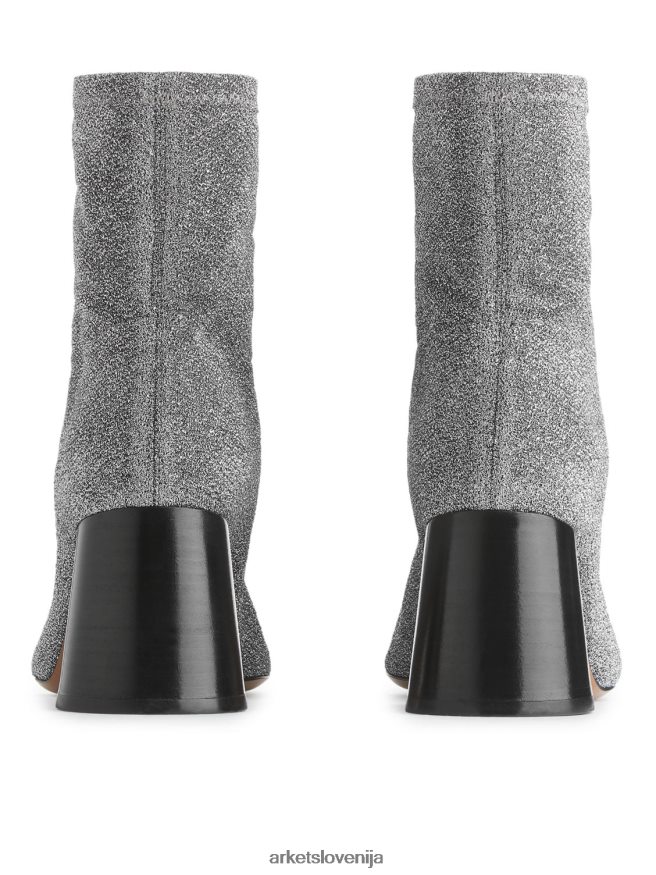 obutev sl ARKET ženske raztegljivi škornji s peto srebro 6X02XV736