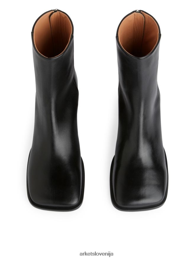 obutev sl ARKET ženske usnjeni gležnjarji Črna 6X02XV700
