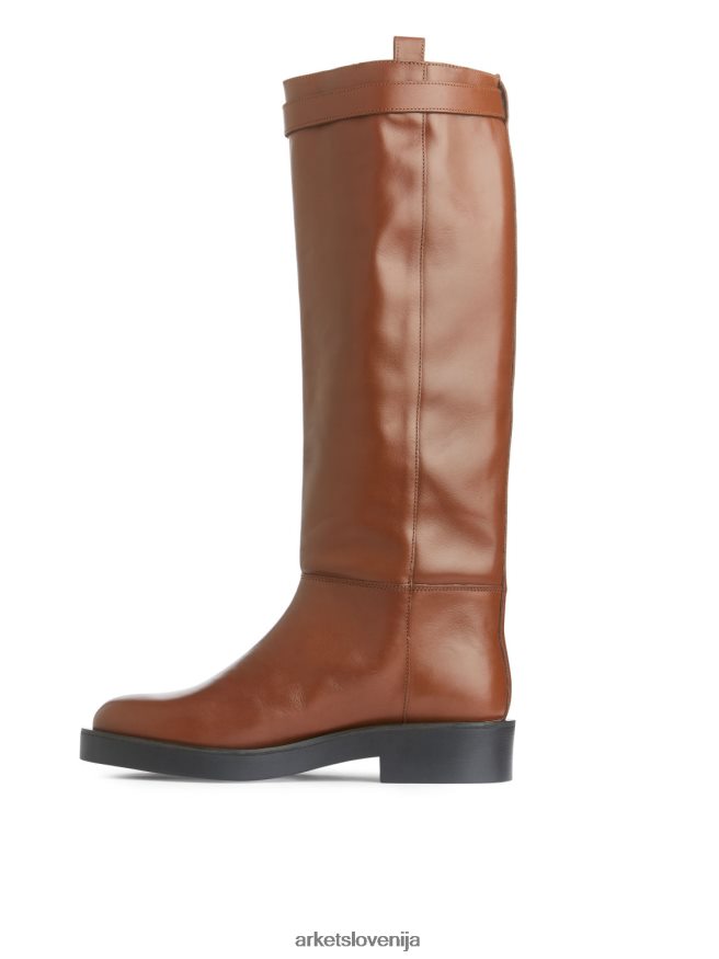 obutev sl ARKET ženske usnjeni jahalni škornji rjav 6X02XV733