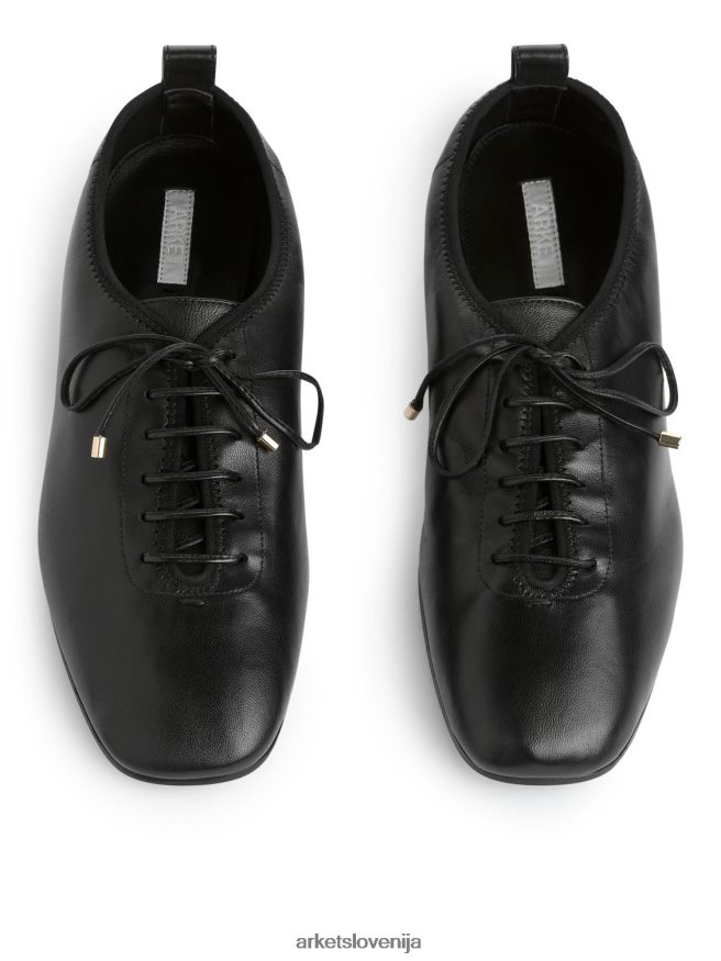 obutev sl ARKET ženske derby hlače na vezalke Črna 6X02XV720