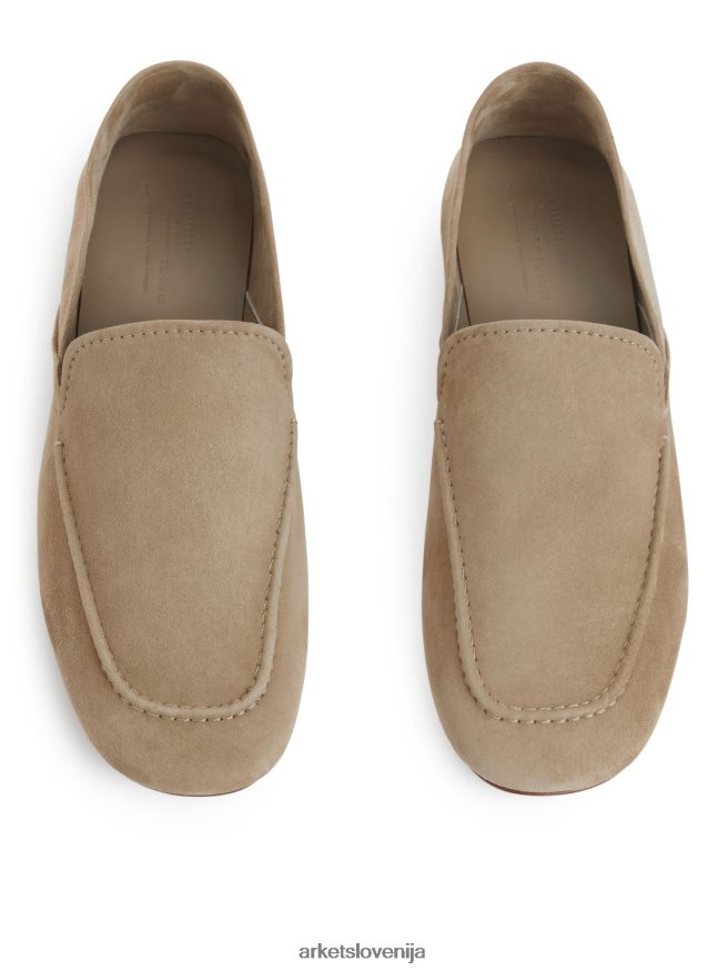 obutev sl ARKET ženske loaferji iz semiša bež 6X02XV688