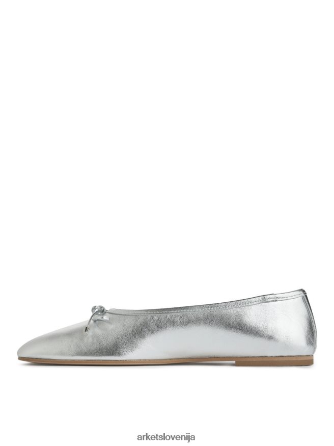 obutev sl ARKET ženske usnjene balerinke srebro 6X02XV714