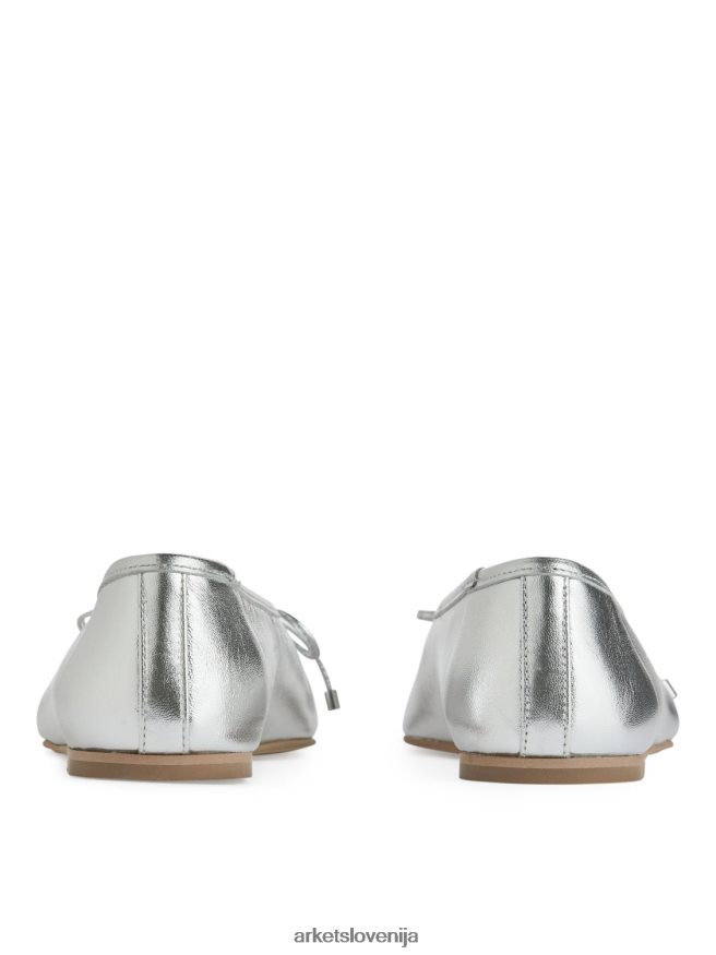 obutev sl ARKET ženske usnjene balerinke srebro 6X02XV714