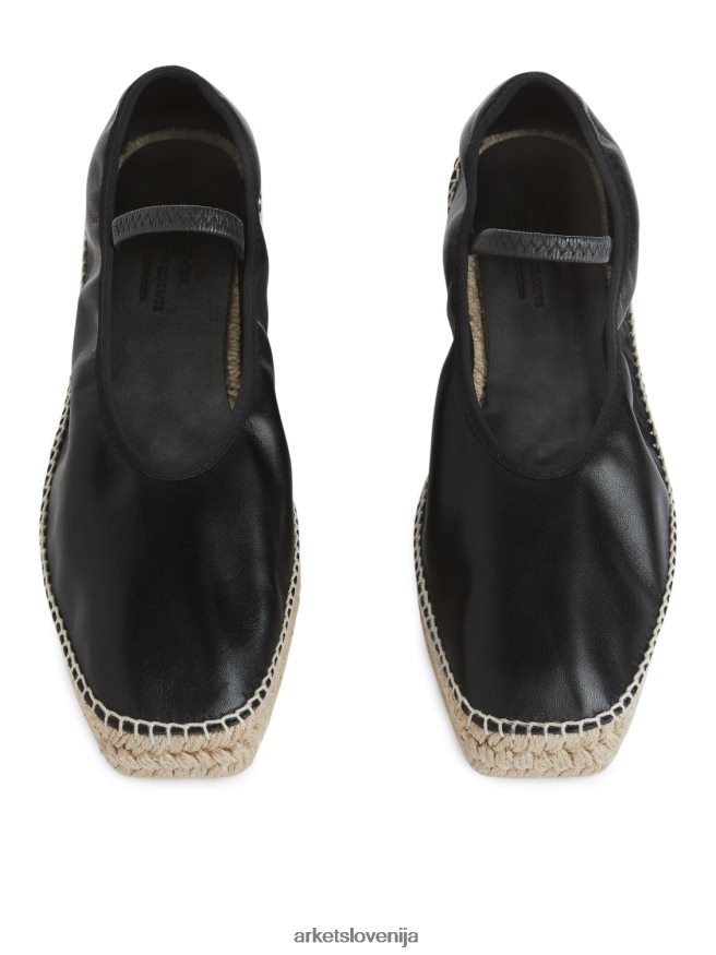 obutev sl ARKET ženske usnjene espadrile črna/bež 6X02XV715