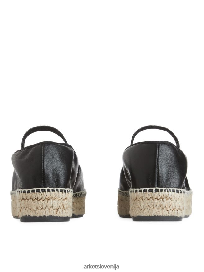 obutev sl ARKET ženske usnjene espadrile črna/bež 6X02XV715