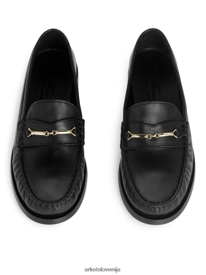 obutev sl ARKET ženske usnjene natikače Črna 6X02XV686