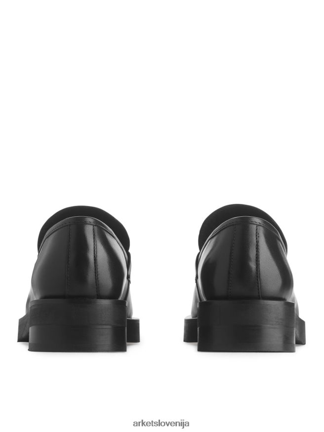 obutev sl ARKET ženske usnjeni mokasini penny Črna 6X02XV682