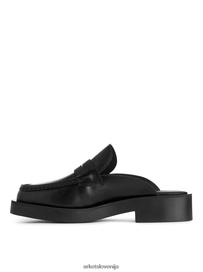 obutev sl ARKET ženske usnjeni natikači Črna 6X02XV685