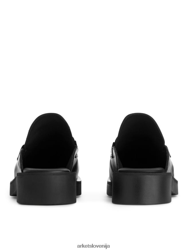 obutev sl ARKET ženske usnjeni natikači Črna 6X02XV685