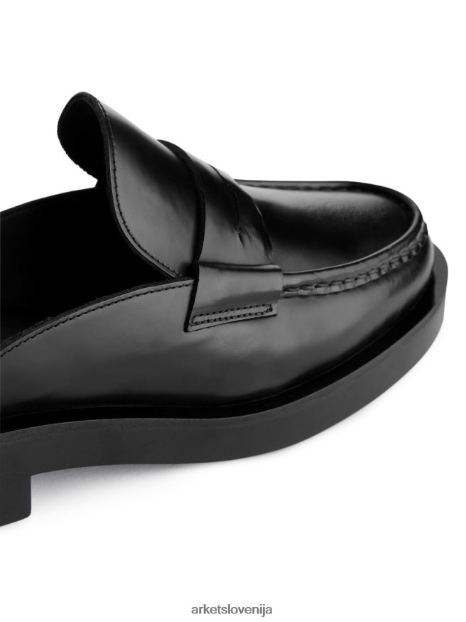 obutev sl ARKET ženske usnjeni natikači Črna 6X02XV685