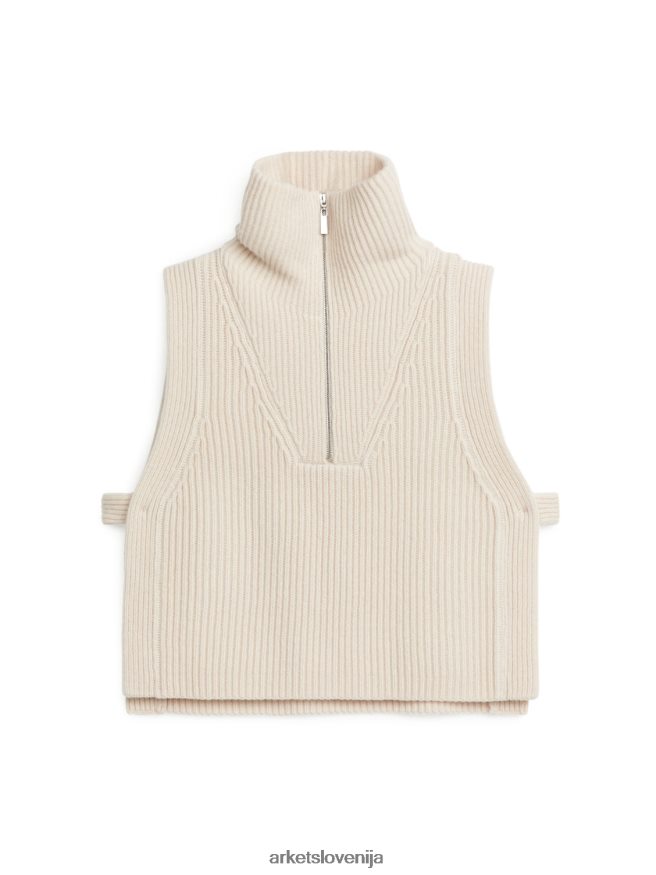 dodatki sl ARKET ženske volnen ovratnik z zadrgo umazano bela 6X02XV844