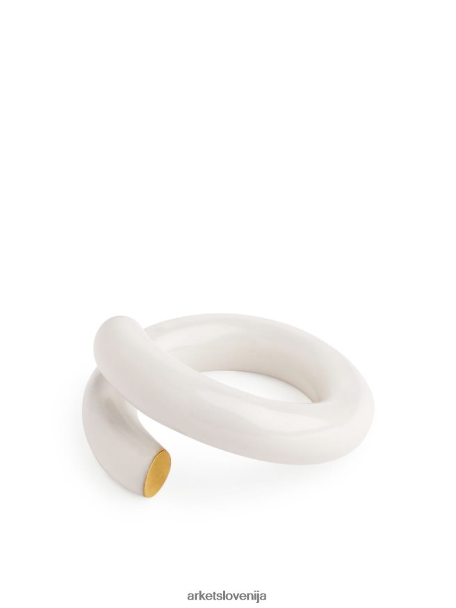 dodatki sl ARKET ženske emajl odprt obroč bela 6X02XV795