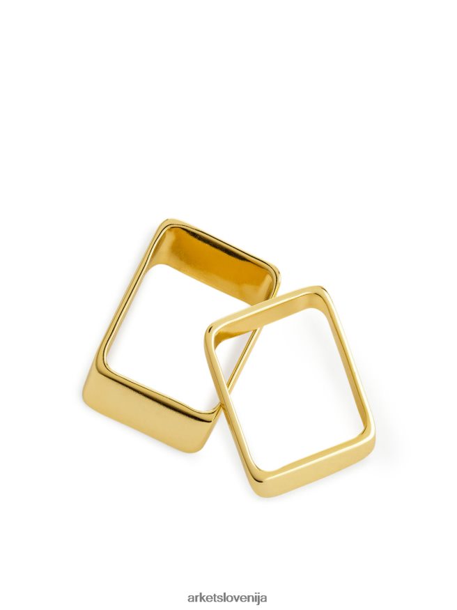 dodatki sl ARKET ženske komplet pozlačenih prstanov 2 kom zlato 6X02XV800