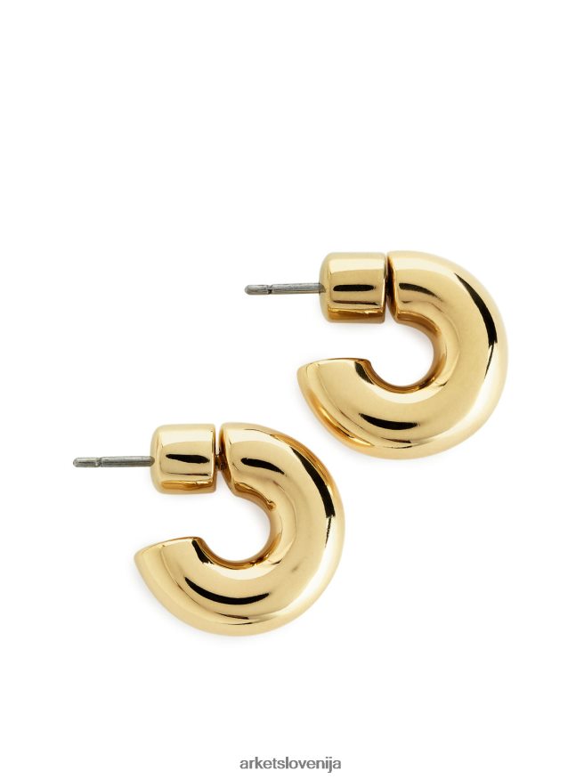 dodatki sl ARKET ženske majhni pozlačeni obročasti uhani zlato 6X02XV808