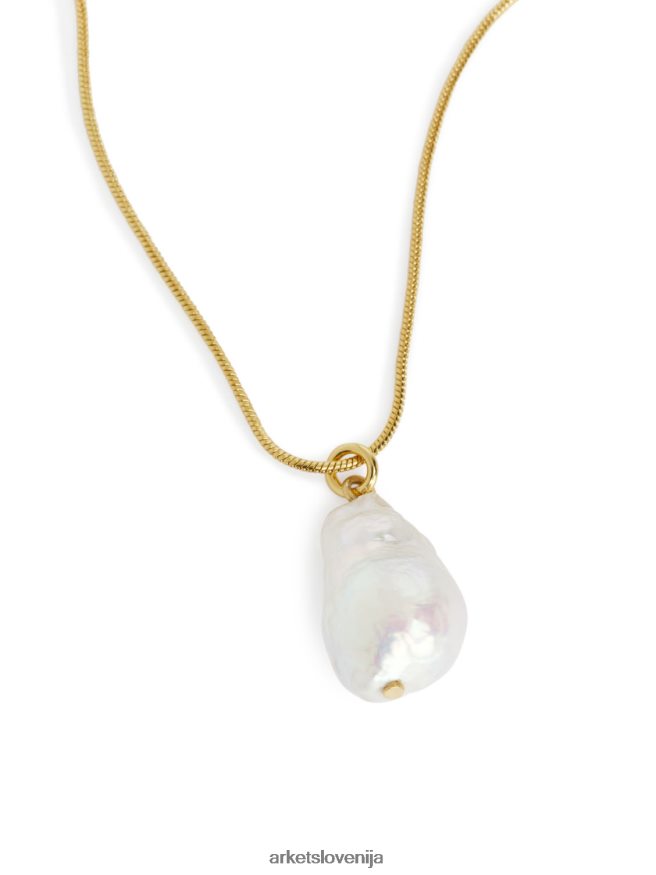 dodatki sl ARKET ženske ogrlica z obeskom iz sladkovodnih biserov zlata/bela 6X02XV781