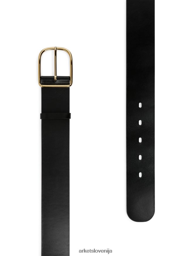 dodatki sl ARKET ženske širok usnjen pas Črna 6X02XV834