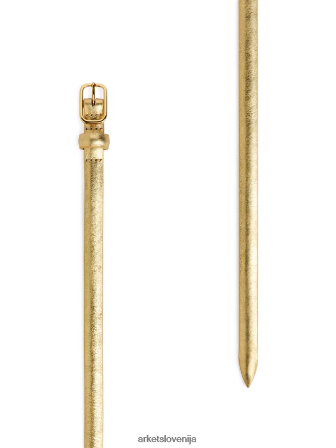 dodatki sl ARKET ženske tanek usnjen pas zlati 6X02XV827