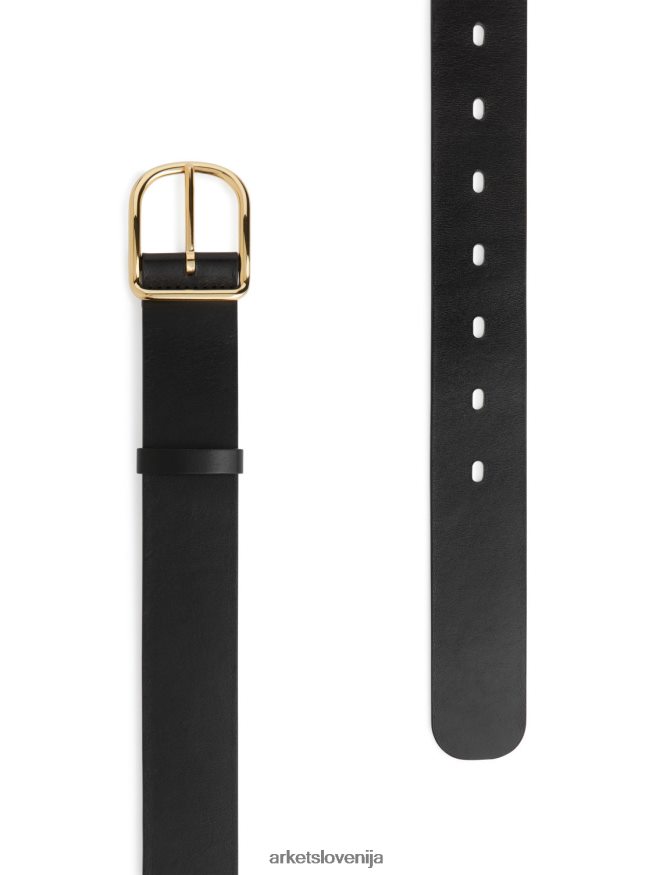 dodatki sl ARKET ženske usnjeni pas Črna 6X02XV829